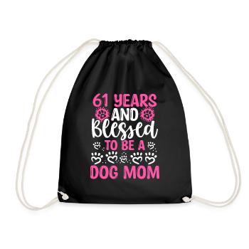 61 Birthday Blessed Dog Mom 61 Year Old Dog Mother - Turnbeutel - Schwarz - Vorne