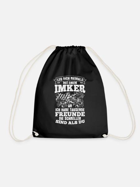 Imker Bienen Leg dich niemals mit einem Imker an S - Turnbeutel - Schwarz