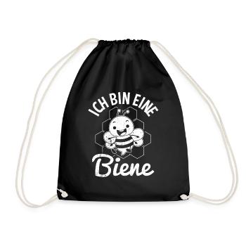 Ich Bin Eine Biene Geschenk Imker Biene Bienen Flü - Turnbeutel - Schwarz - Vorne