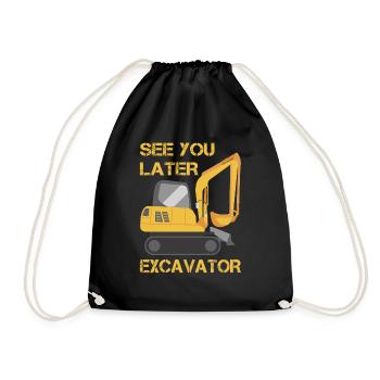 Jusqu’à plus tard excavatrice-tout-petit-garçon-enfant-tenue - Sac de sport léger - noir - Devant