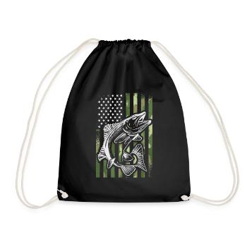 Drapeaux des États-Unis American Patriot Fisher Pêcheur - Sac de sport léger - noir - Devant
