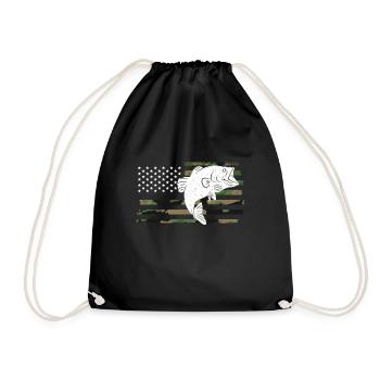 Drapeaux des États-Unis American Patriot Fisher Pêcheur - Sac de sport léger - noir - Devant