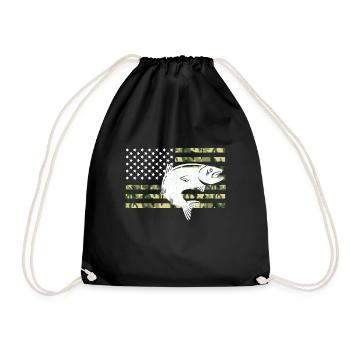 Drapeaux des États-Unis American Patriot Fisher Pêcheur - Sac de sport léger - noir - Devant
