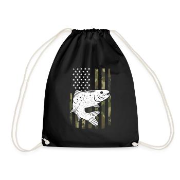 Drapeaux des États-Unis American Patriot Fisher Pêcheur - Sac de sport léger - noir - Devant