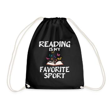 Lesen Ist Mein Lieblings -Sportbuchliebhaber - Turnbeutel - Schwarz - Vorne