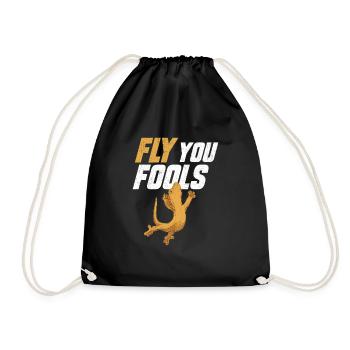 Crowned Gecko Lizard Reptile Herpetologist - Drawstring Bag - black - Front