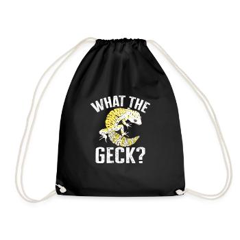 Leopard Gecko Lizard Reptiles Herpetologist - Drawstring Bag - black - Front