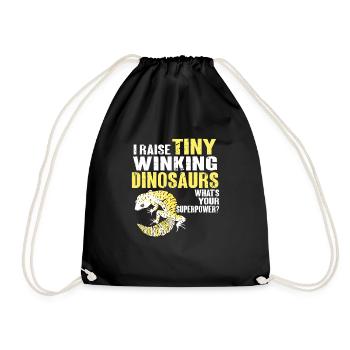 Leopard Gecko Lizard Reptiles Herpetologist - Drawstring Bag - black - Front