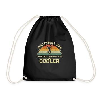 Volleyball Dad Just Like A Normal Dad Only Cooler - Drawstring Bag - black - Front