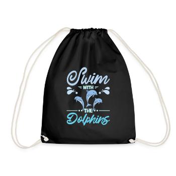 Swim with the dolphins - Turnbeutel - Schwarz - Vorne