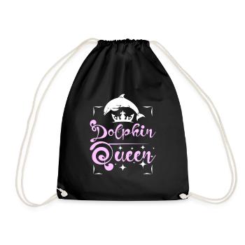 Dolphin queen - Drawstring Bag - black - Front