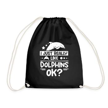 I just really like dolphins ok? - Turnbeutel - Schwarz - Vorne