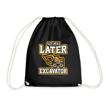 See you later excavator crew - Drawstring Bag - black - Front