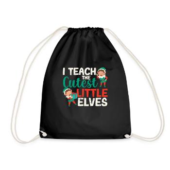 I teach the cutest little elves - Drawstring Bag - black - Front