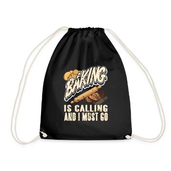 La cuisson appelle et je dois aller vintage Drôle boulanger - Sac de sport léger - noir - Devant