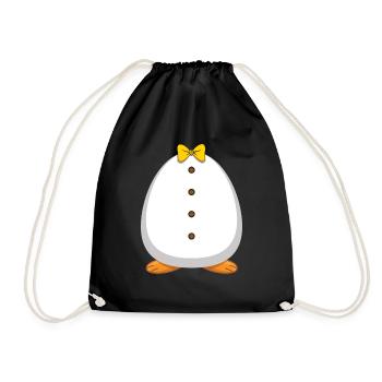 Funny Animal Penguin Bird Costume For Halloween - Drawstring Bag - black - Front