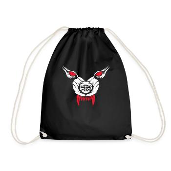 Creepy Monster Face Fangs Horror Scary Halloween - Turnbeutel - Schwarz - Vorne