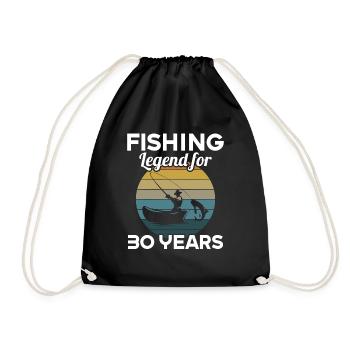 This fishing legend is 30 years 30 birthday - Drawstring Bag - black - Front