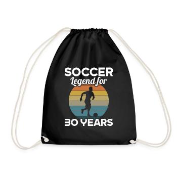 This football legend is 30 years 30 years old - Drawstring Bag - black - Front