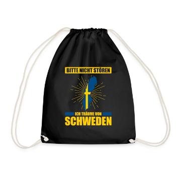 Bitte Nicht Stören Ich Träume Von Schweden - Turnbeutel - Schwarz - Vorne