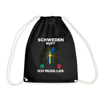 Schweden Ruft Ich Muss Los Geschenk - Turnbeutel - Schwarz - Vorne