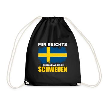 Mir Reichts Ich Haue Ab Nach Schweden - Turnbeutel - Schwarz - Vorne