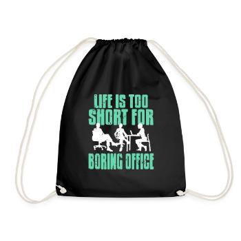 Life Is Too Short For Boring Office Vintage - Turnbeutel - Schwarz - Vorne