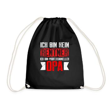 Ich Bin Kein Rentner Ich Bin Professioneller Opa - Turnbeutel - Schwarz - Vorne