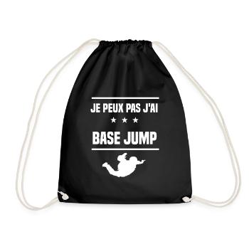 je peux pas j'ai base jump humour saut élastique - Sac de sport léger - noir - Devant