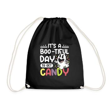 It's a boo-tiful day to get candy - Drawstring Bag - black - Front
