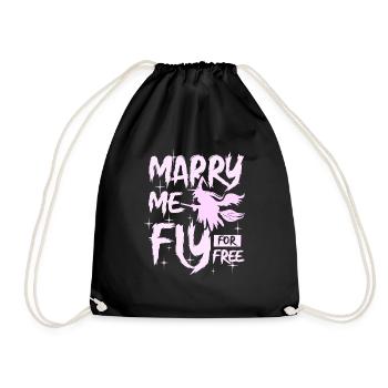 Marry me fly pour halloween sorcière gratuite - Sac de sport léger - noir - Devant