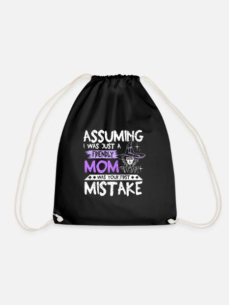 Friendly mom halloween saying - Turnbeutel - Schwarz