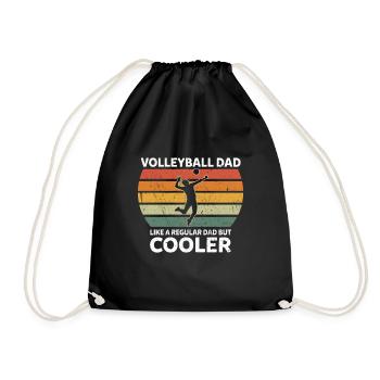 Retro Volleyball Dad Like A Regular Dad But Cooler - Drawstring Bag - black - Front