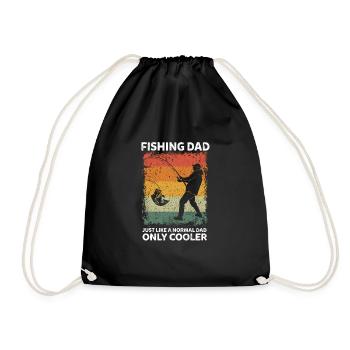 Angelsport Papa Lustige Vater Sprüche Vatertag - Turnbeutel - Schwarz - Vorne
