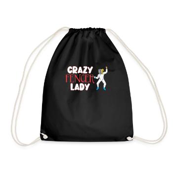 Drôle Crazy Fencer Lady Sabre Swordsmanship Pun - Sac de sport léger - noir - Devant