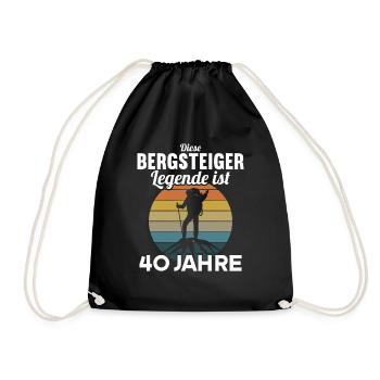 Diese Bergsteiger Legende 40 Jahre 40 Geburtstag - Turnbeutel - Schwarz - Vorne