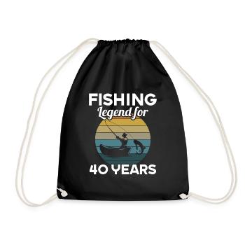 This fishing legend is 40 years 40 birthday - Drawstring Bag - black - Front