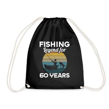 This fishing legend is 60 years 60 birthday - Drawstring Bag - black - Front