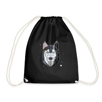 Husky Polygon Kunst Tier Geometrie - Turnbeutel - Schwarz - Vorne