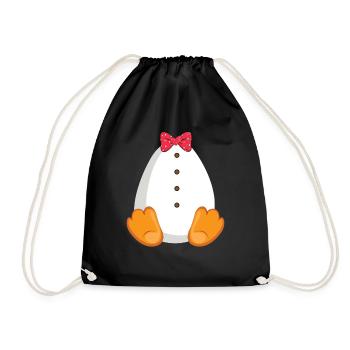Funny Animal Penguin Costume For Halloween - Drawstring Bag - black - Front