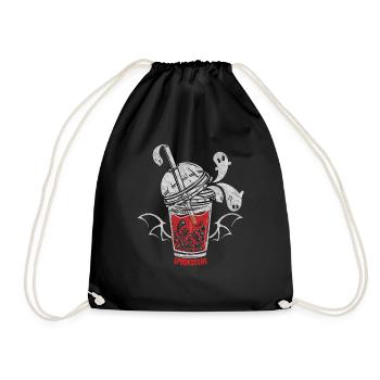 Ghost Milk Tea Horror Scary Halloween - Turnbeutel - Schwarz - Vorne