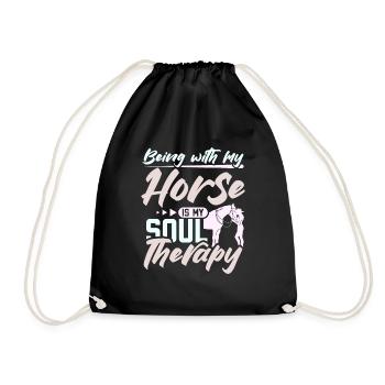 Être avec mon cheval est ma thérapie de l’âme - Sac de sport léger - noir - Devant