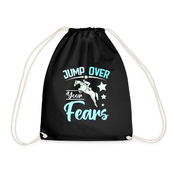 Jump over your fears horse riding - Turnbeutel - Schwarz - Vorne