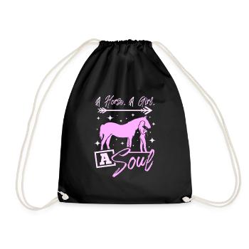 Un cheval une fille une âme - Sac de sport léger - noir - Devant