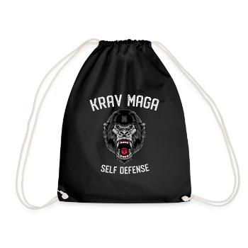 Krav Maga Selbstverteidigung Gorilla - Israelische - Turnbeutel - Schwarz - Vorne