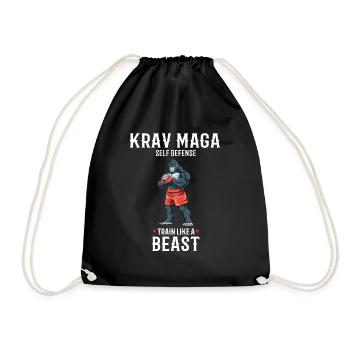 Krav Maga Gorilla Kämpfer - Trainieren wie ein - Turnbeutel - Schwarz - Vorne