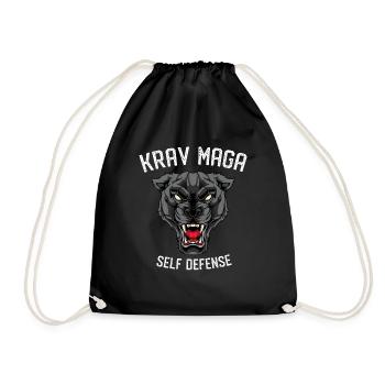 Krav Maga Selbstverteidigung Panther - Israelische - Turnbeutel - Schwarz - Vorne