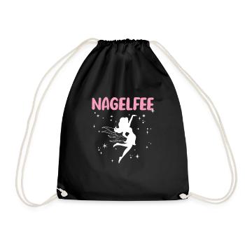 Nagelfee Nageldesignerin Nagelstudio - Turnbeutel - Schwarz - Vorne