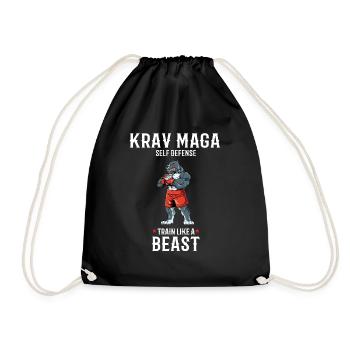 Krav Maga Pitbull - Trainieren wie eine Bestie - - Turnbeutel - Schwarz - Vorne