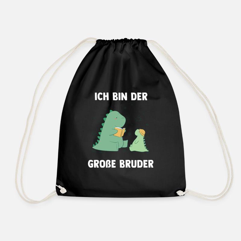 Dino Brüder Großer Bruder - Ich bin der Große - Turnbeutel - Schwarz
